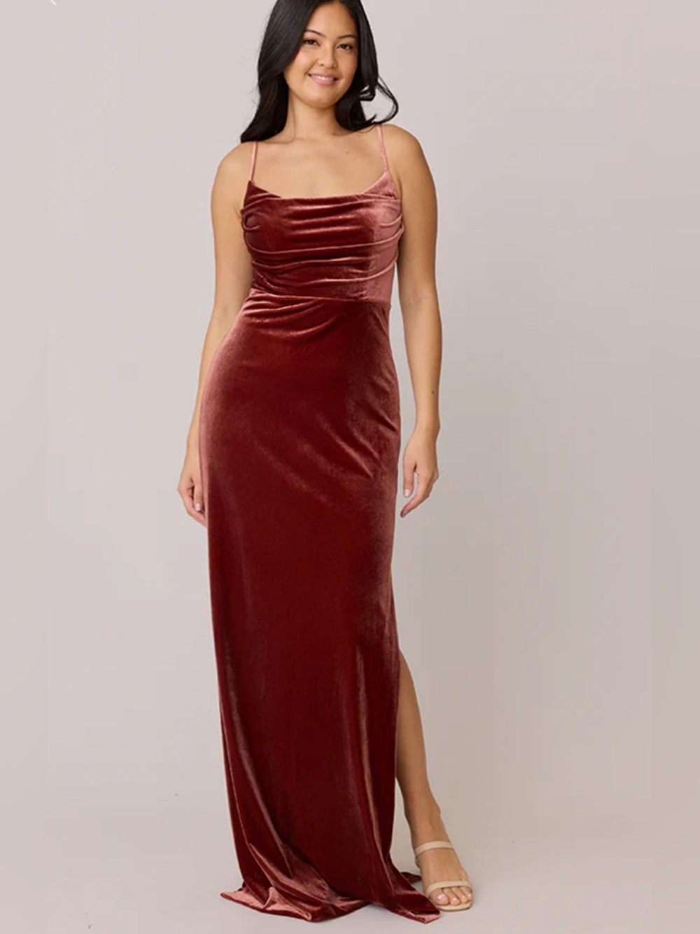 Revelry | Skye maxi velvet dress Women’s size 18 terracotta bridesmaid evening
